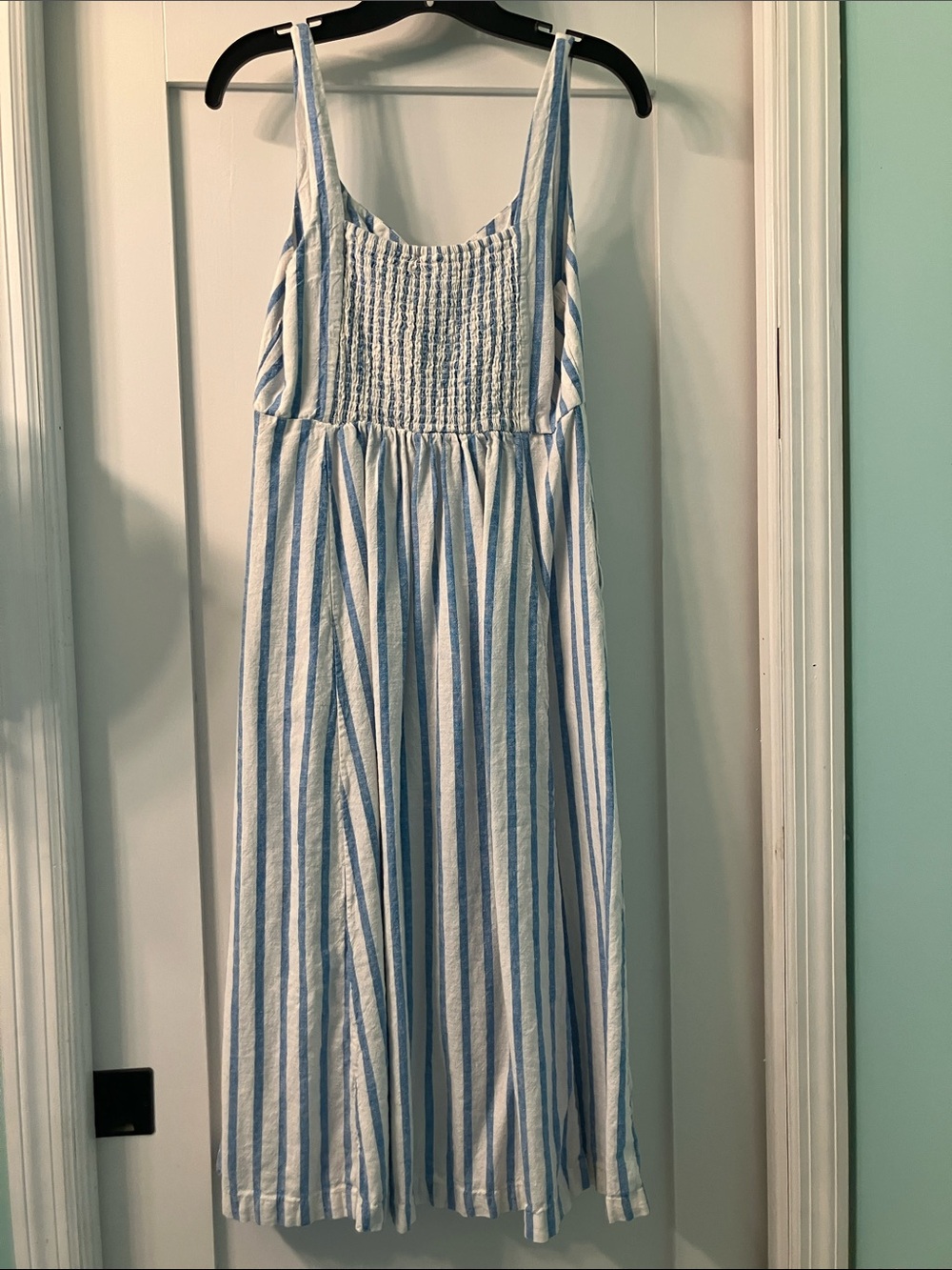 Old Navy Blue and White Striped Midi Dress - Picture 2 of 5